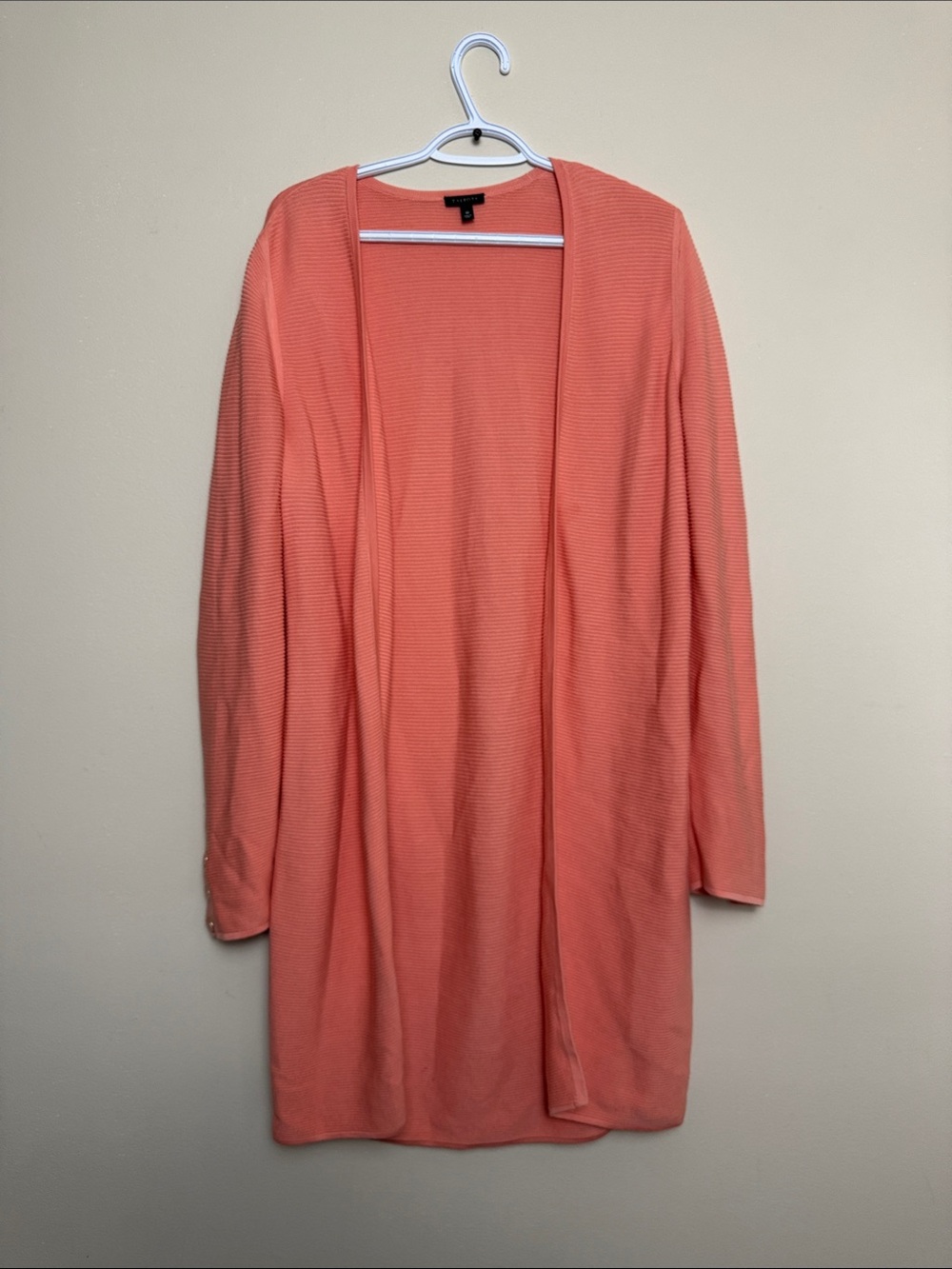 Talbots Ribbed Open Front Long Cardigan Sweater Size Medium - Picture 2 of 8